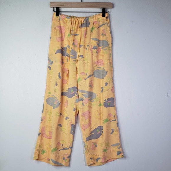 Fresh Produce Tencel 2pc Set Outfit Button Front Top Capris S Light Orange - Picture 8 of 14